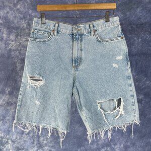 MNG Denim Distressed  High Rise Shorts Sz 6